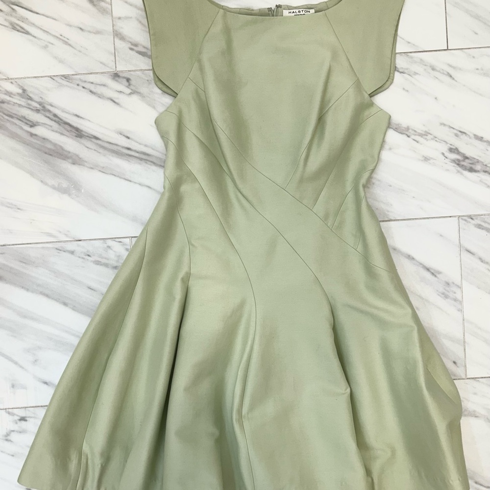 Halston Heritage Mint Green Dress